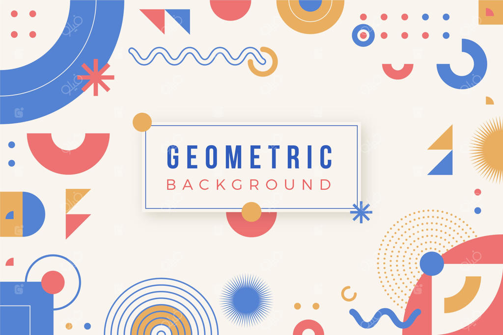 پس‌زمینه هندسی رنگارنگ و تخت