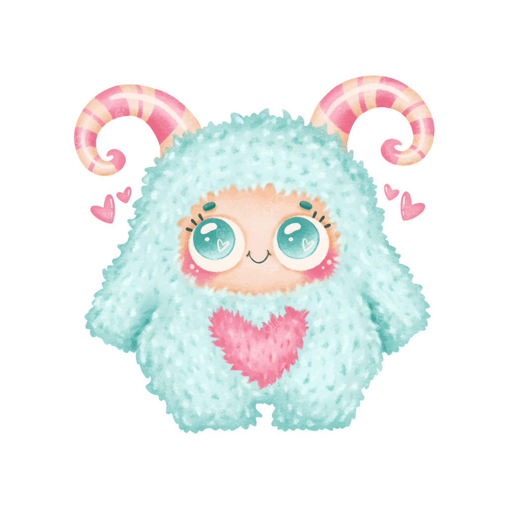 هیولای کارتونی بامزه برای ولنتاین، در حالتی جداگانه