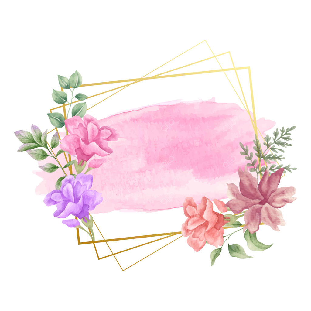 قاب گل آبرنگی برای کارت تبریک روز ولنتاین
