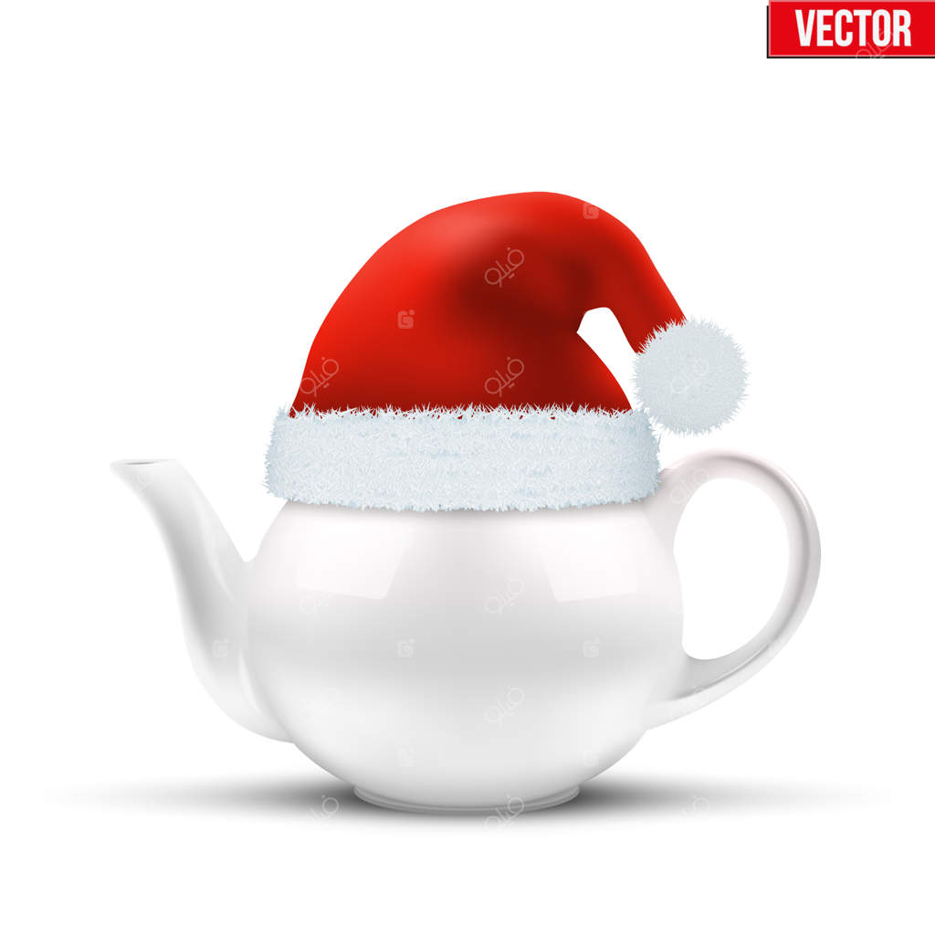 قوری سرامیکی با کلاه کریسمس بابانوئل.