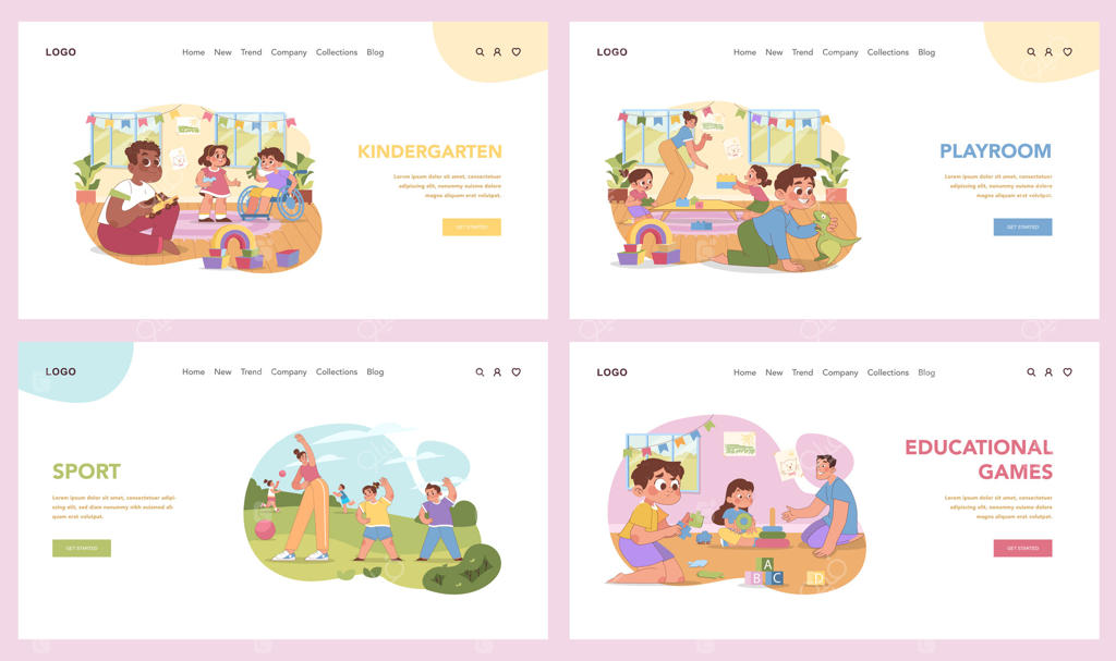 مجموعه فعالیت‌های مهدکودک، تصویرسازی تخت