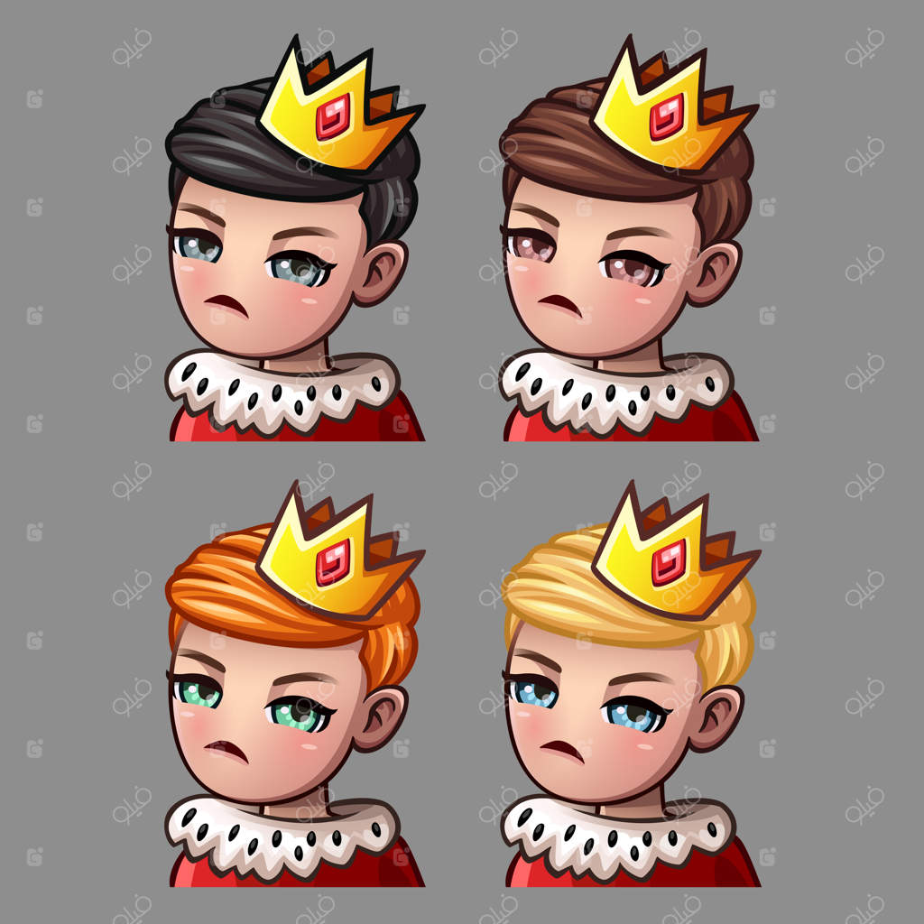 آیکون‌های احساسی پادشاه برای شبکه‌های اجتماعی و استیکرها