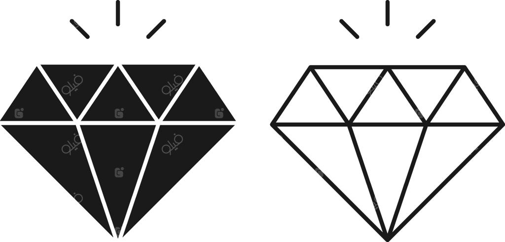 مجموعه‌ای از آیکون‌های طراحی‌های مختلف الماس و جواهرات