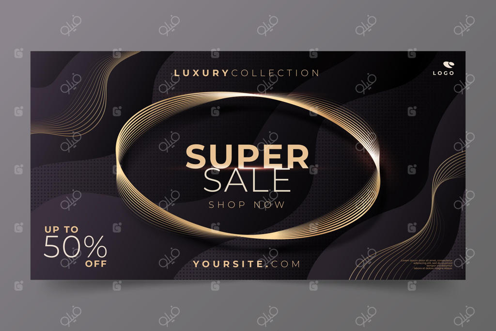 قالب پست فیسبوک لوکس با گرادیانت طلایی