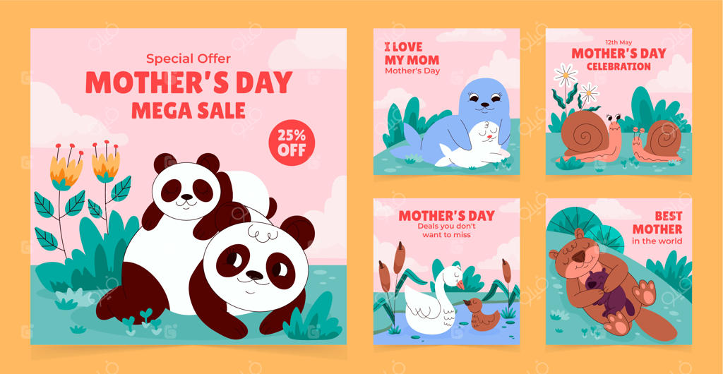 مجموعه پست‌های اینستاگرام برای جشن روز مادر