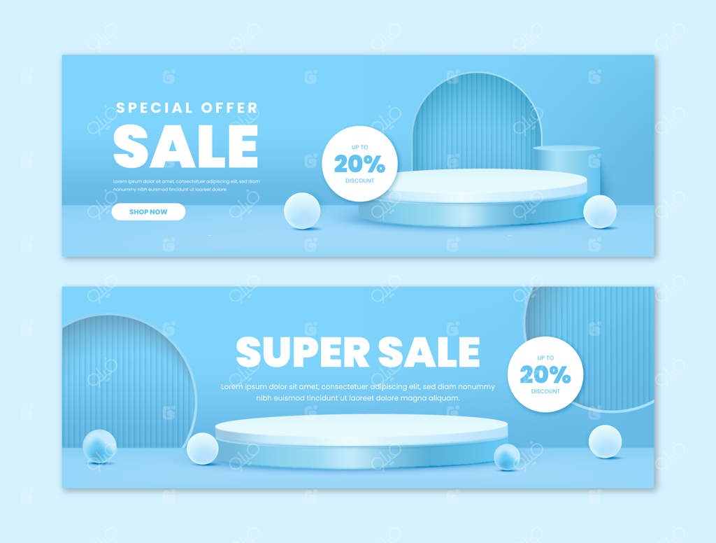 قالب بنر افقی با طراحی گرادینت برای سکوی برتر