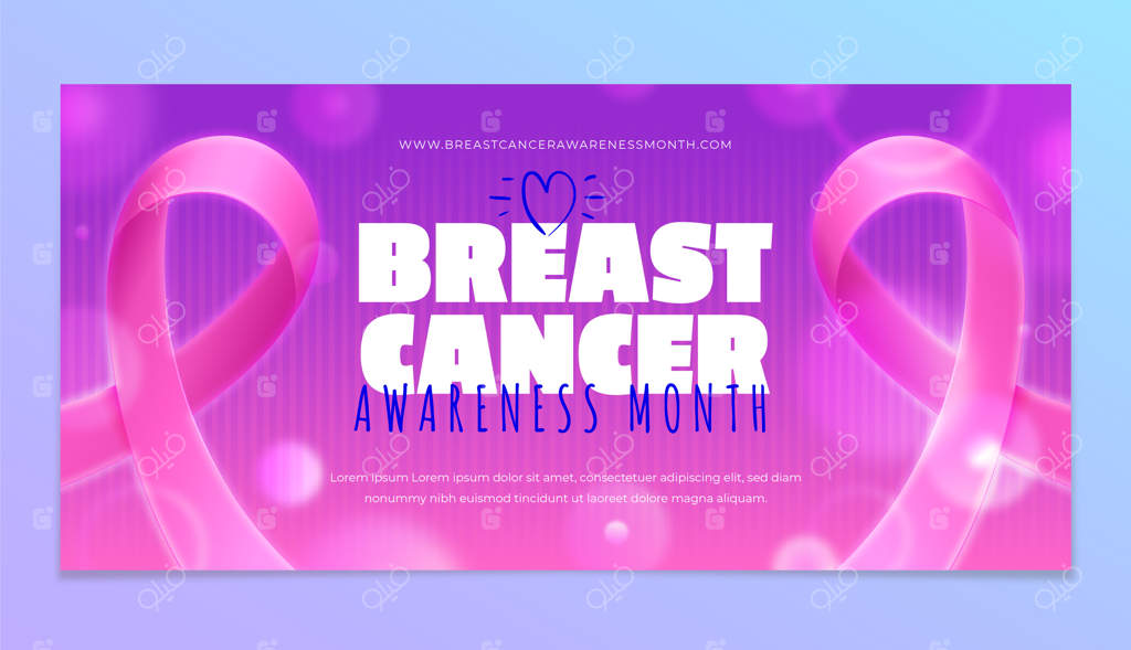 پترن بنر افقی واقعی برای ماه آگاهی از سرطان سینه