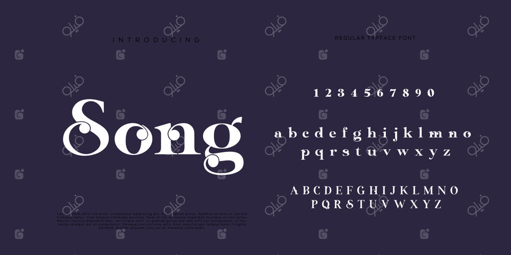 فونت حروف الفبای زیبا و اعداد کلاسیک در طراحی‌های مد ساده و مینیمال تایپوگرافی