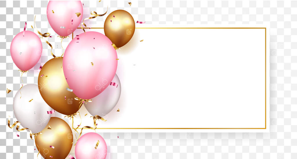 جشن با کاغذ رنگی طلایی و بادکنک‌ها