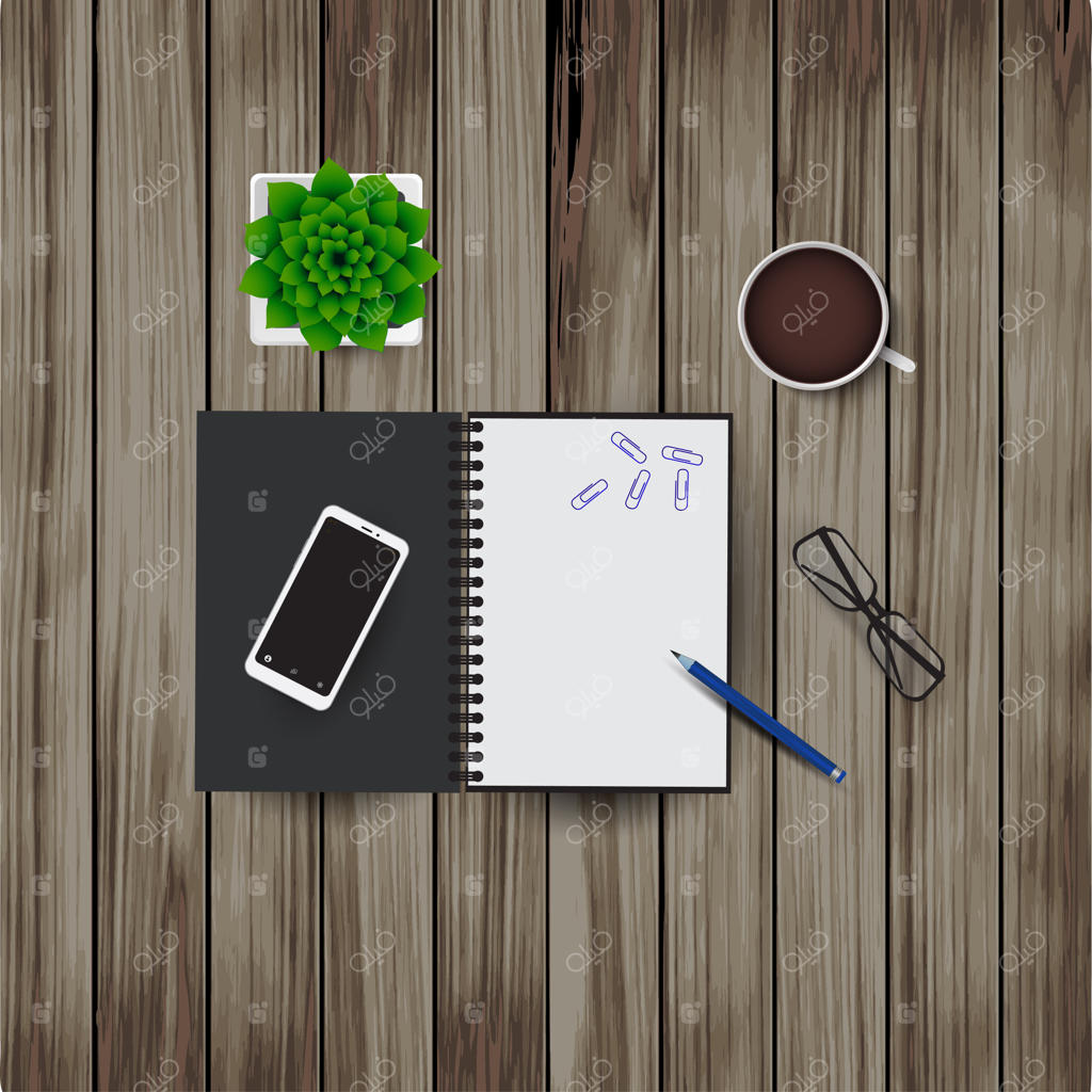 تصویرسازی فضای کار با لوازم دیجیتال