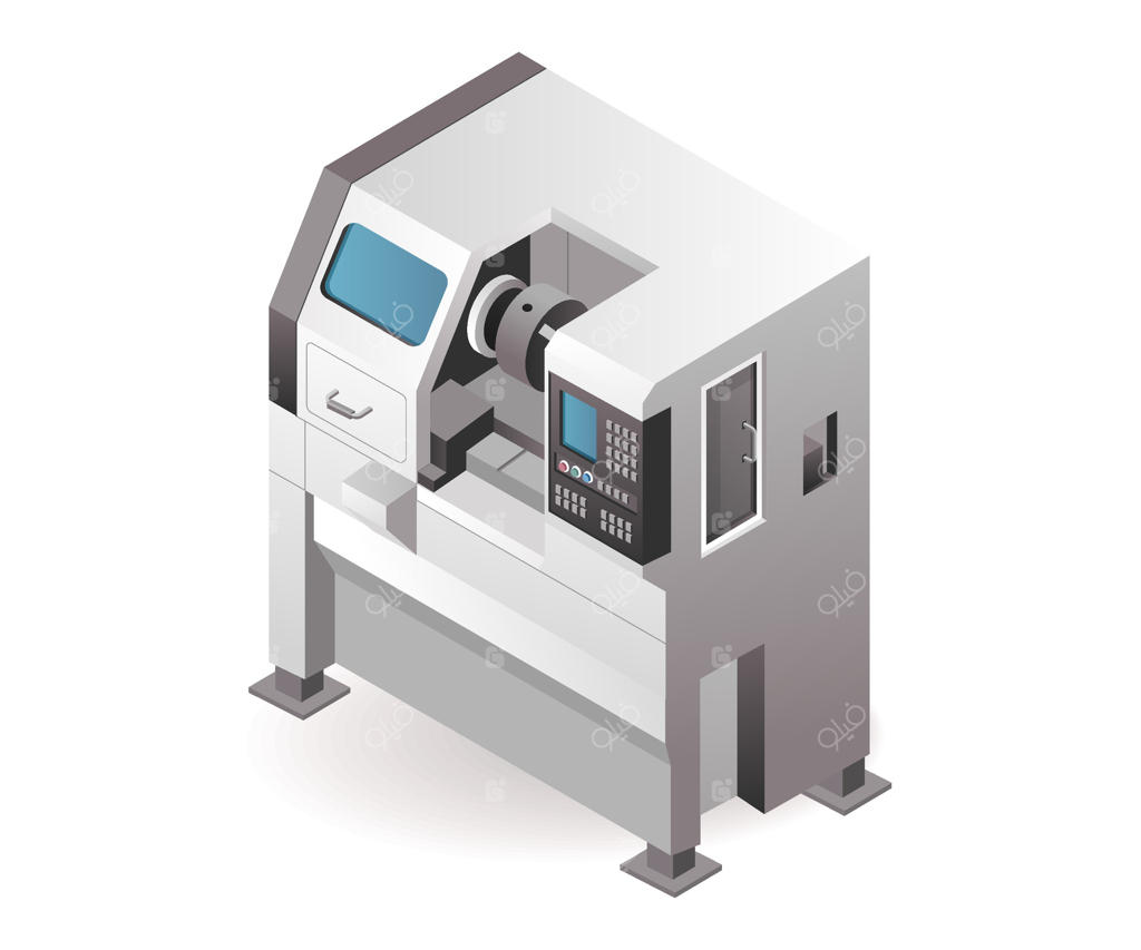دستگاه تراش صنعتی CNC اتوماتیک در کارخانه با فناوری هوش مصنوعی
