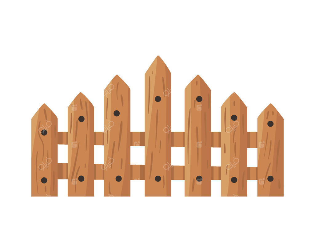 آیکون امنیتی نرده چوبی باغچه به صورت مجزا