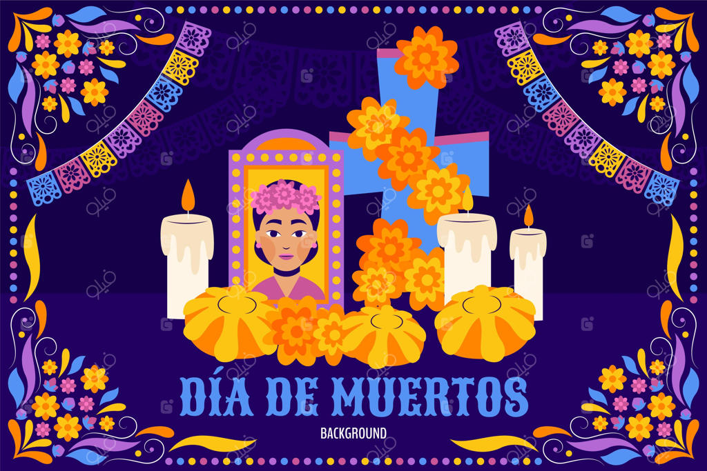 پس‌زمینه دست‌کشیده روز مردگان به سبک فلت