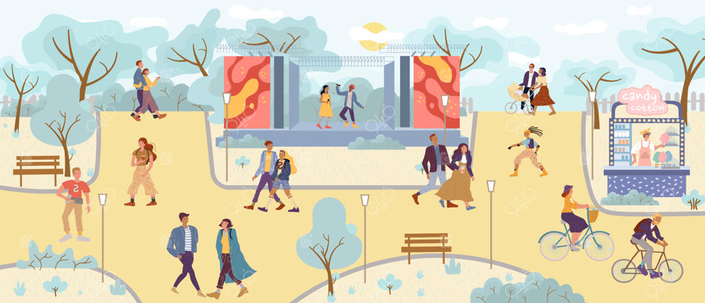 استراحت مردم در جشنواره فصلی و پارک نمایشگاهی فضای باز