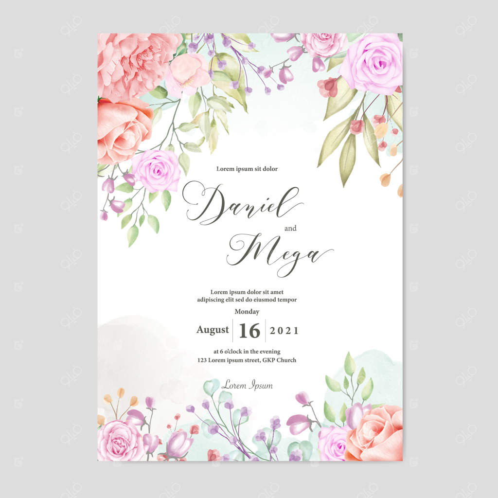 پس‌زمینه قاب گل‌های آبرنگی