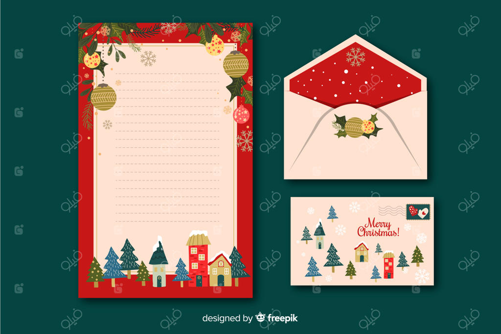 قالب لوازم‌التحریر تخت برای کریسمس