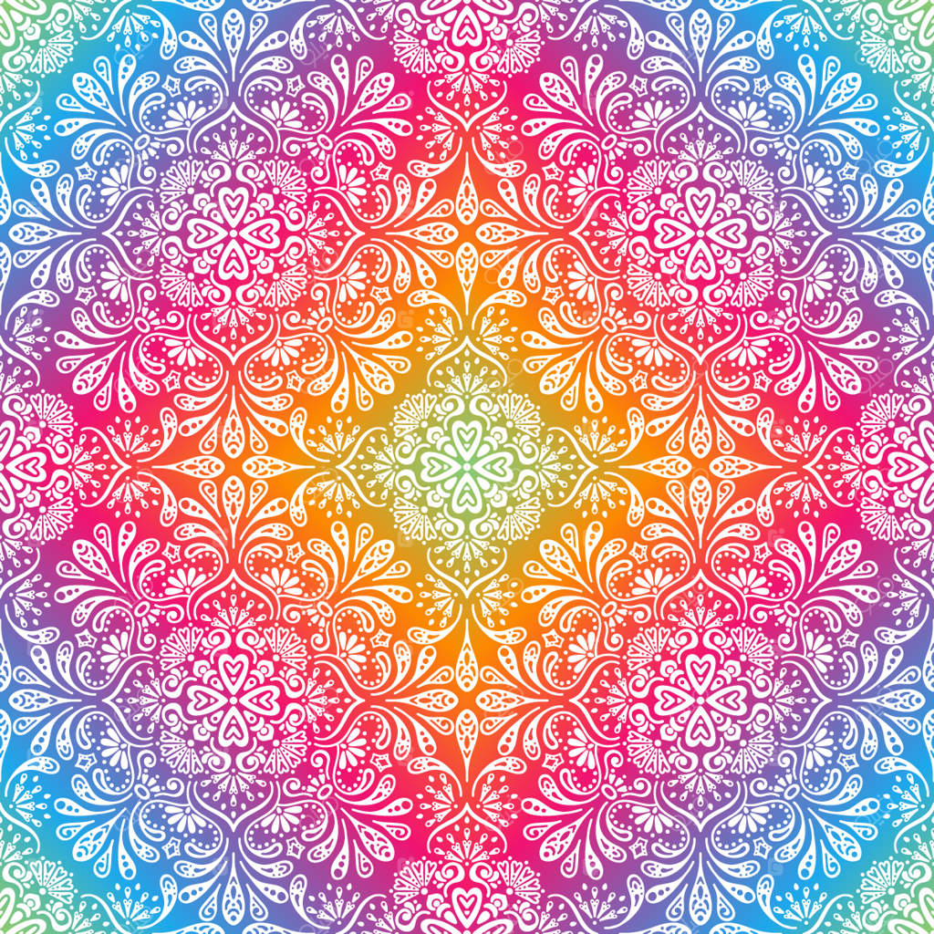 زمینه رنگارنگ با نقاشی‌ گل‌ها و برگ‌ها