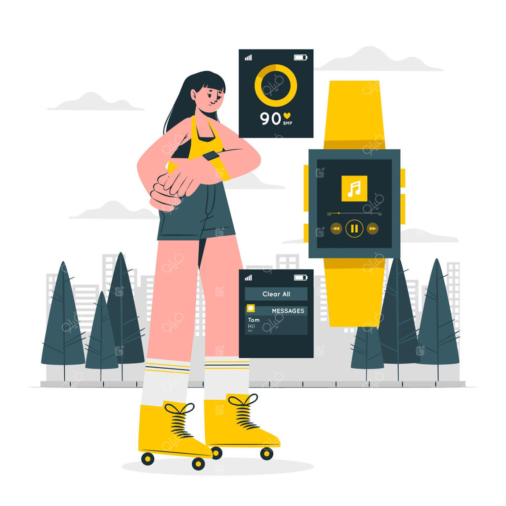 تصویرسازی طرح مفهومی ساعت هوشمند