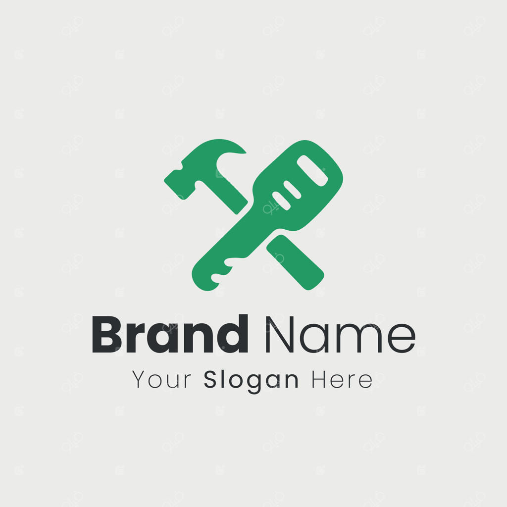 طراحی لوگو چکش و کلید برای کسب‌وکاری در زمینه بهبود یا خدمات خانگی