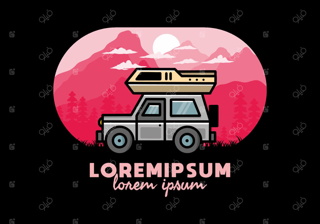 طراحی نشان کمپینگ ماشین آفرود