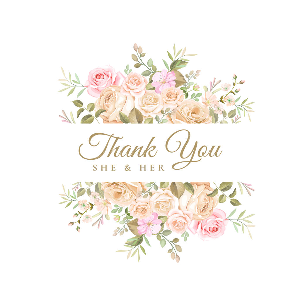 کارت تشکر عروسی با طرح گل‌های زیبا