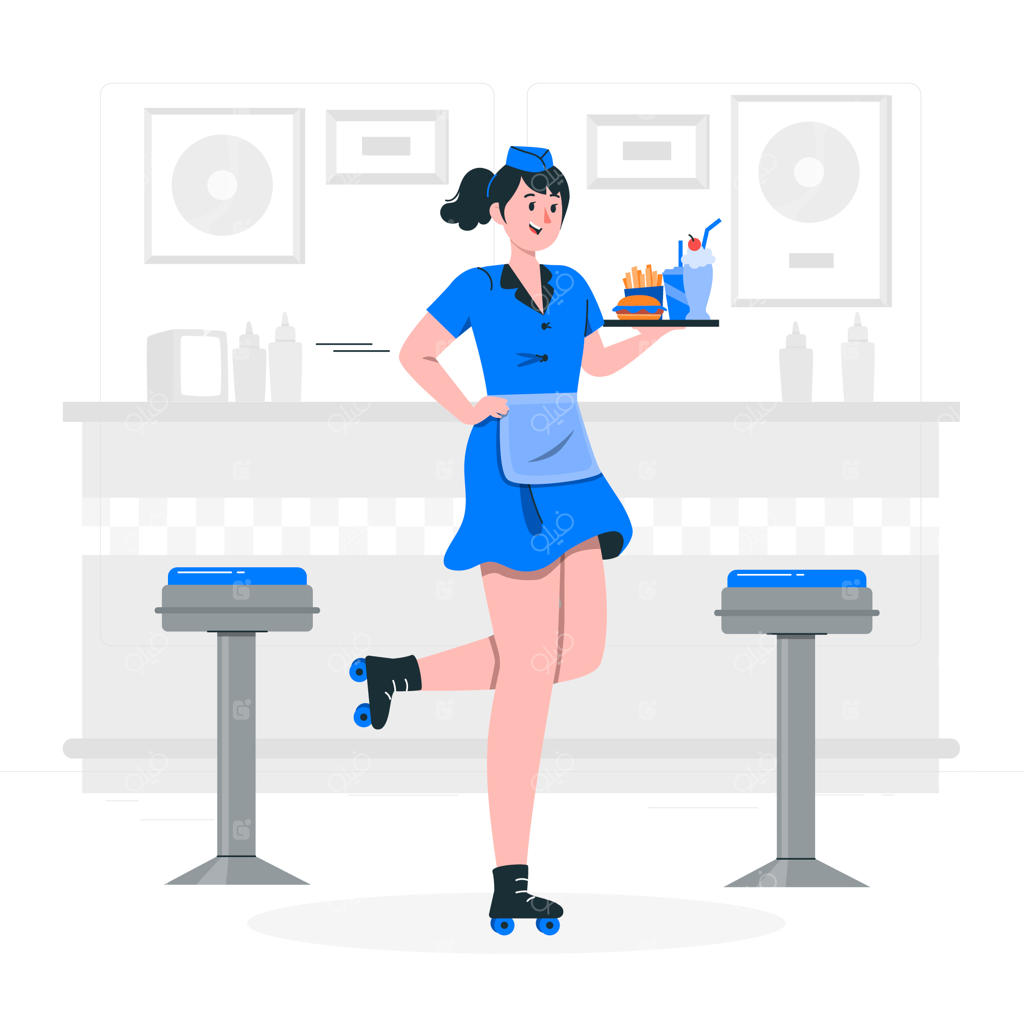 تصویر مفهومی پیشخدمت در رستوران کلاسیک