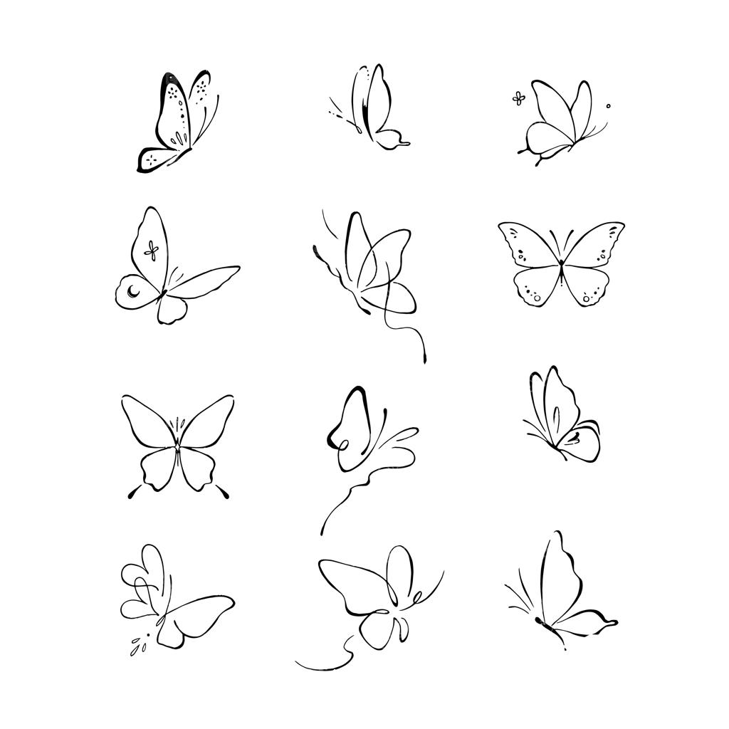 مجموعه طراحی‌های ظریف پروانه