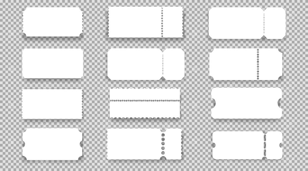 مجموعه بلیت‌ها، کوپن‌ها و ووچرهای قدیمی: برچسب‌های سینما و کنسرت با قالب‌های خالی، برچسب و طرح‌های قدیمی.