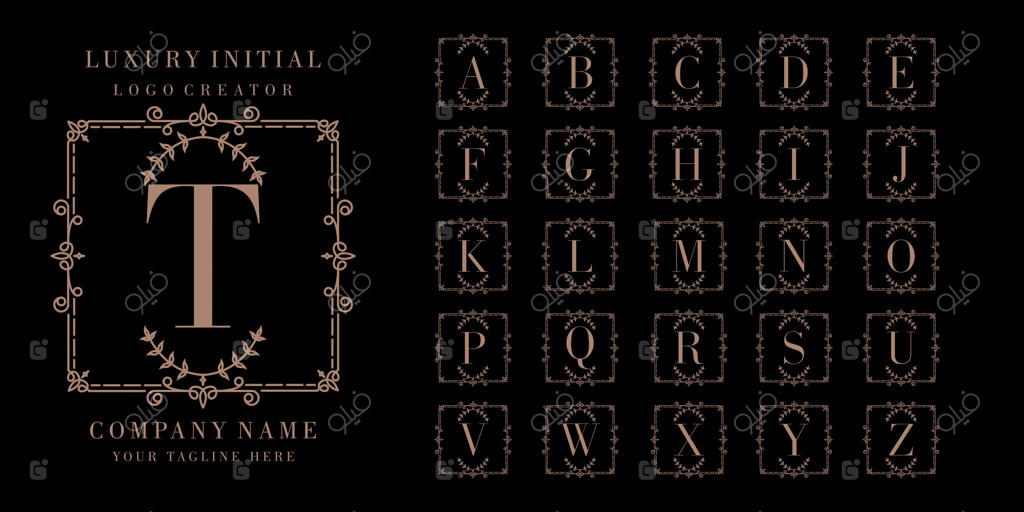 طراحی لوگوی لوکس با حروف اول برند