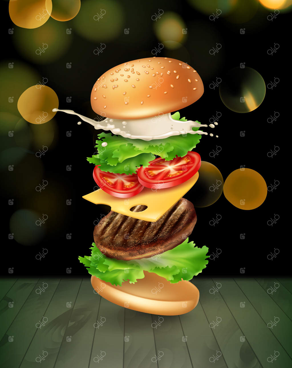 تبلیغات همبرگر جهنده و منفجر شده