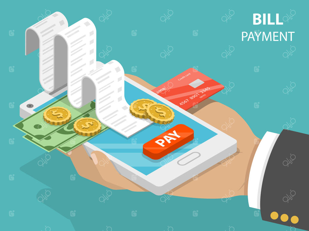 پرداخت صورتحساب: مفهوم ایزومتریک پرداخت موبایلی، خرید و بانکداری