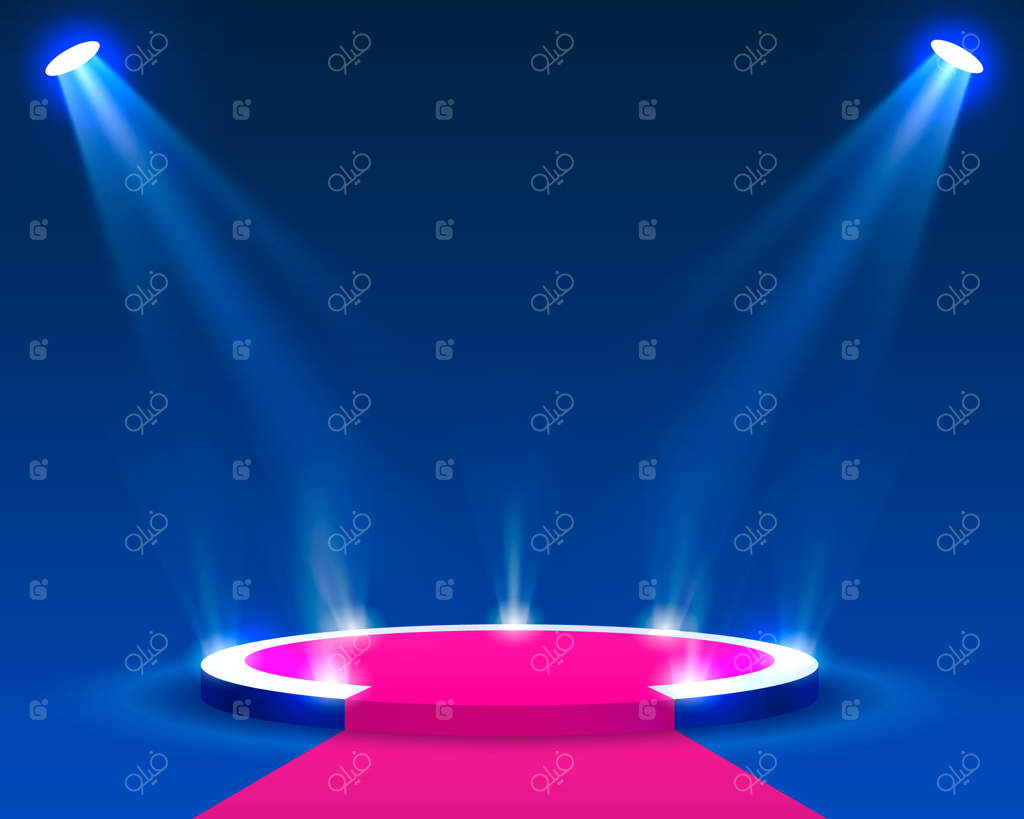 صحنه جایزه با نورپردازی و سکوی ویژه مراسم