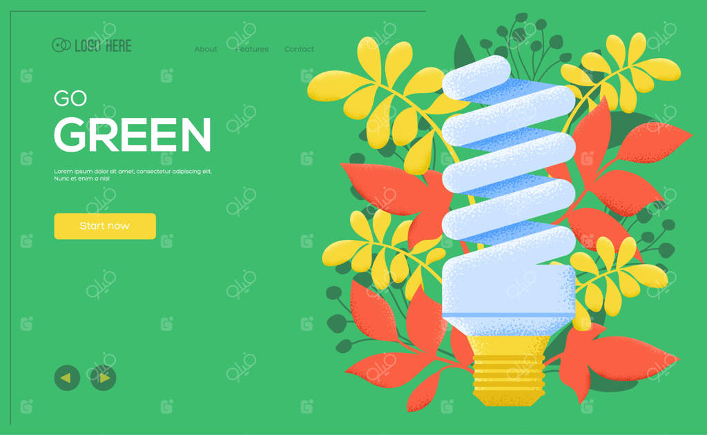 ذخیره انرژی: هدر رابط کاربری، ورود به سایت، بنر. با طبیعت سبز باشید!