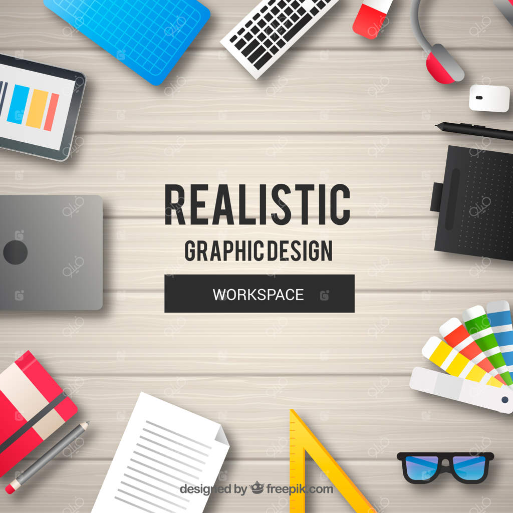 محیط کار دقیق طراحی گرافیک