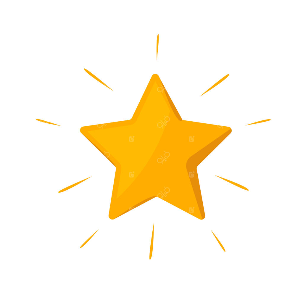 تصویرسازی وکتور تخت نشان ستاره؛ نماد موفقیت، دستیابی به هدف و پاداش