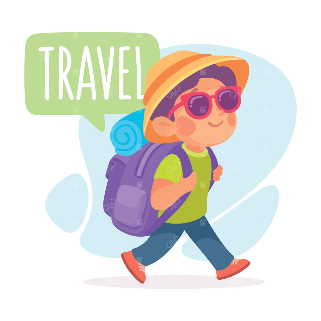 پسر بچه‌ای با کوله‌پشتی: آموزش واژگان فعل با نمایش فعالیت به کودکان