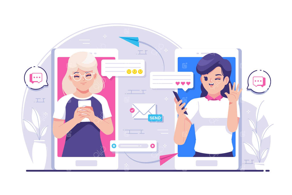 تصویرسازی مفهوم چت آنلاین