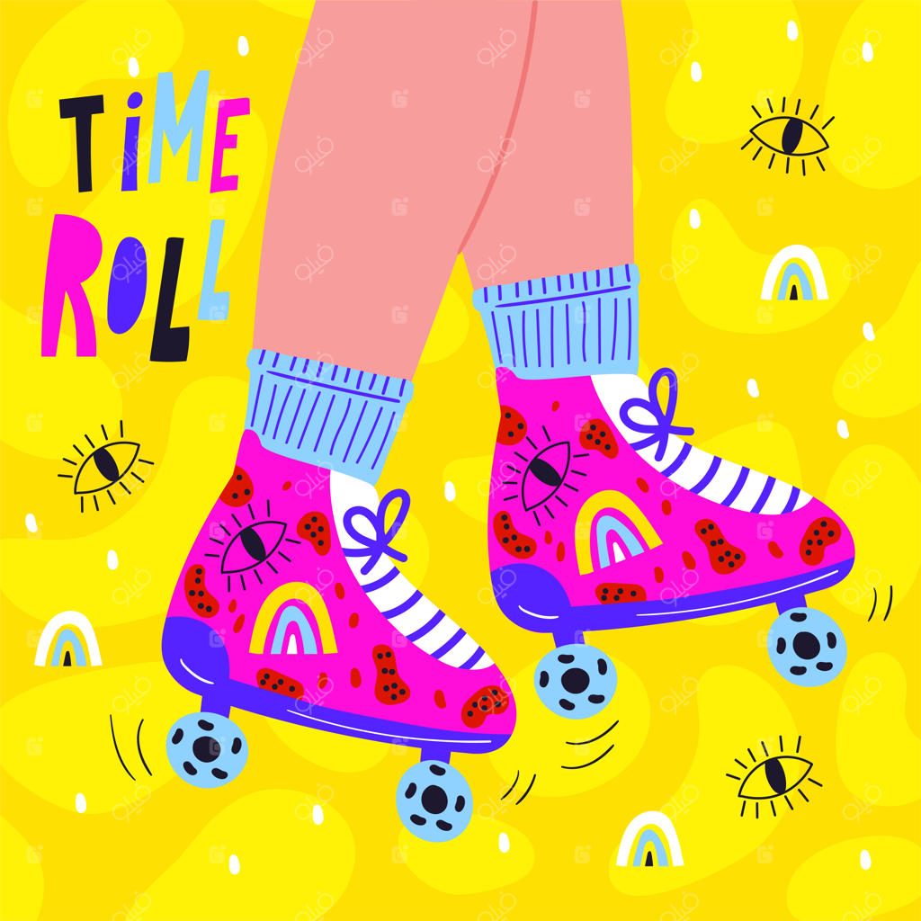 پوستر اسکیت‌سواری با طراحی برداری و نقل‌قول انگیزشی