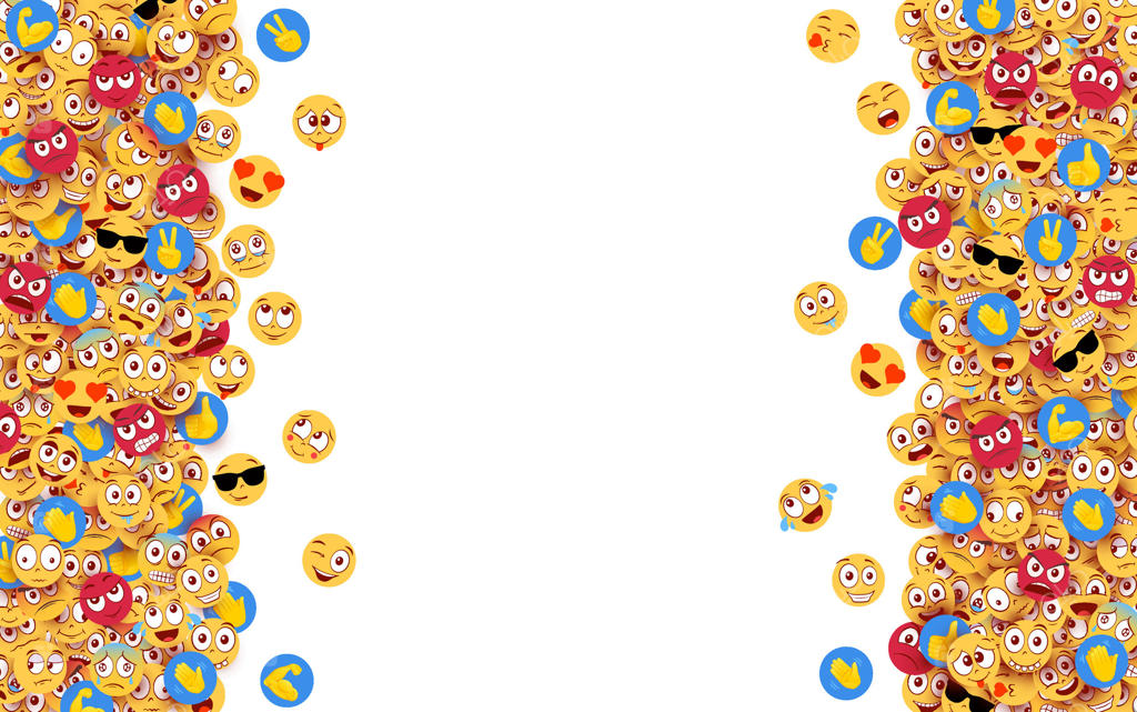 پیش‌زمینه‌ای رنگارنگ با ایموجی‌ها برای