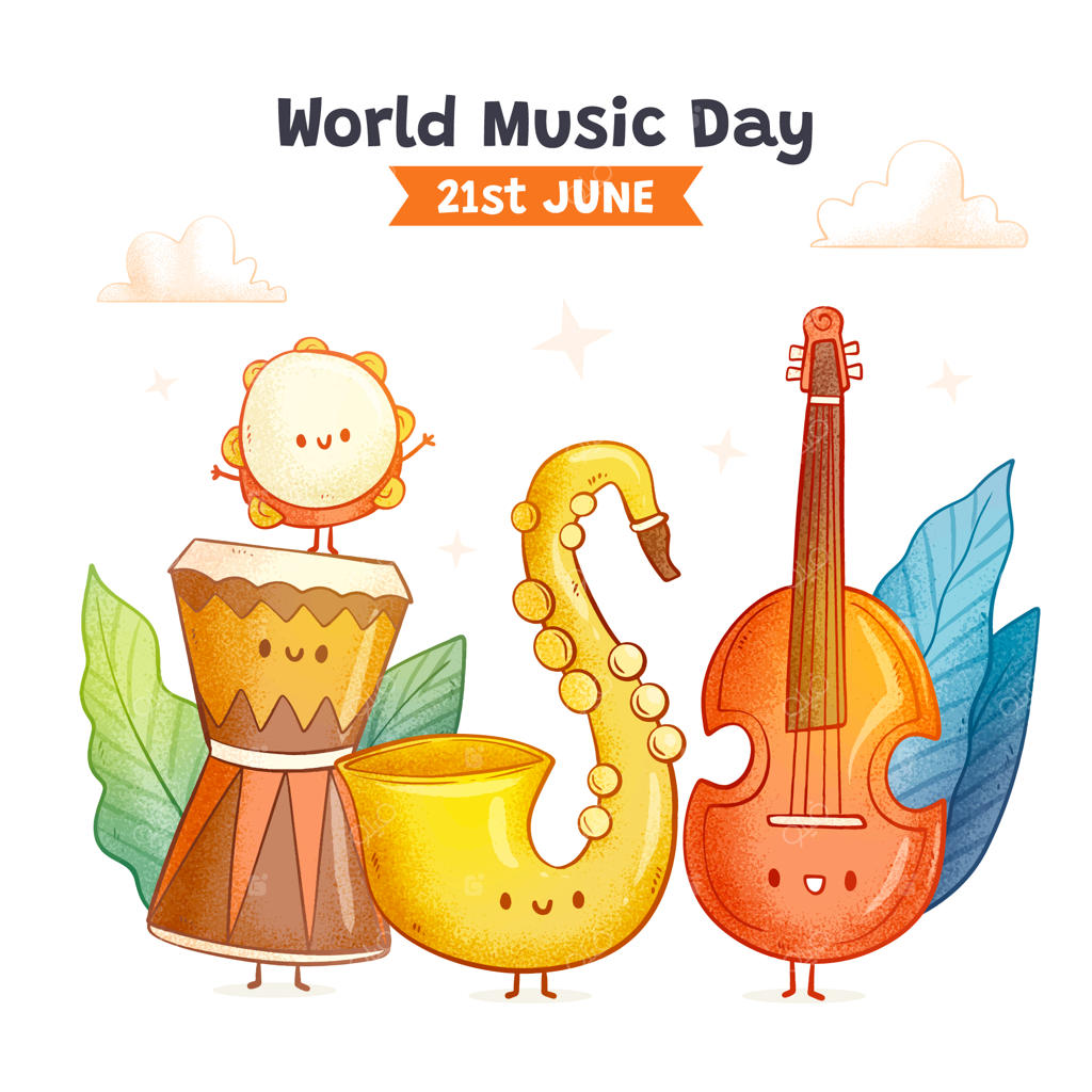 طراحی دستی برای جشن روز جهانی موسیقی