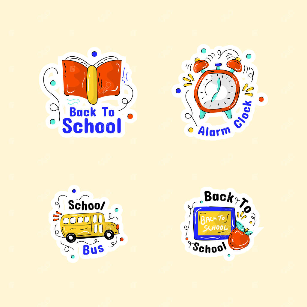 مجموعه استیکرهای آموزشی دست‌ساز