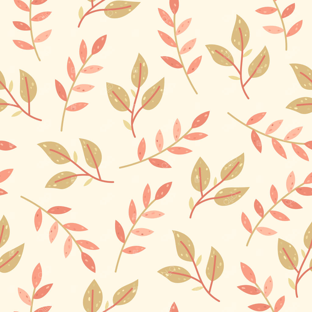 الگوی بدون درز وکتور کودکان با گیاهان و برگ‌های زیبا