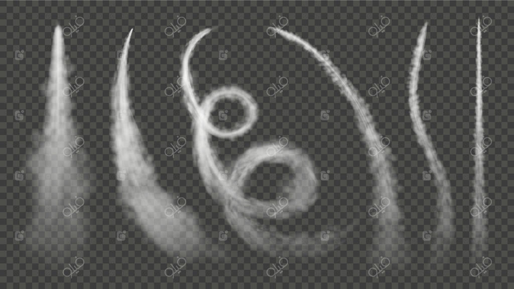 ردیابی دود هواپیما: اثر پرواز، مسیرهای موتور موشک و حلقه‌های بخار در آسمان - مجموعه تصاویر مجزا