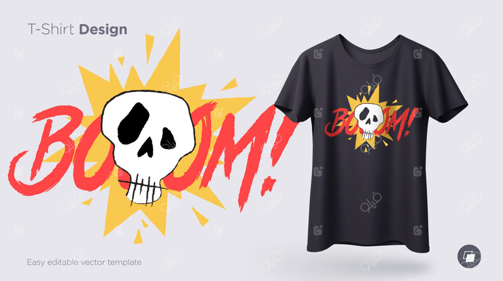 تصویر خنده‌دار اسکلت؛ چاپ روی تی‌شرت، سویشرت و سوغات. وکتور