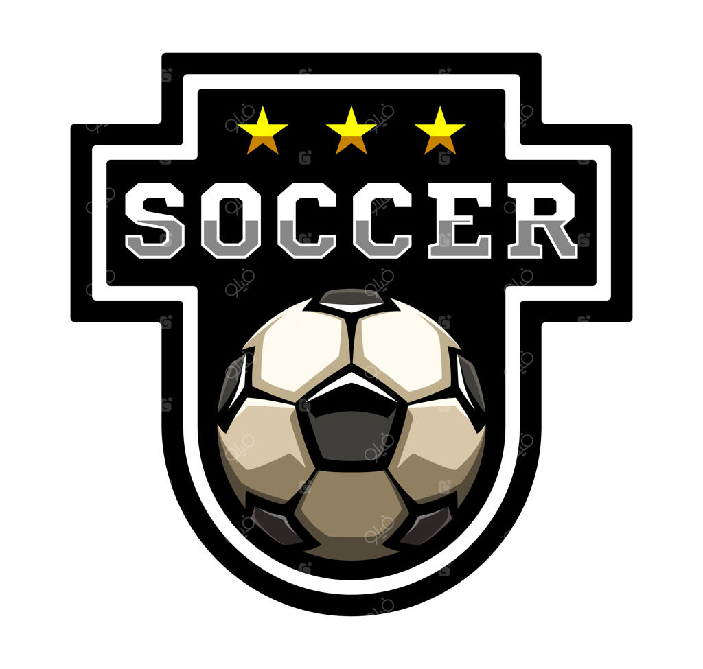 توپ فوتبال، لوگوی فوتبال. بازی‌های ورزشی. تجهیزات ورزشی. نشان، آرم.