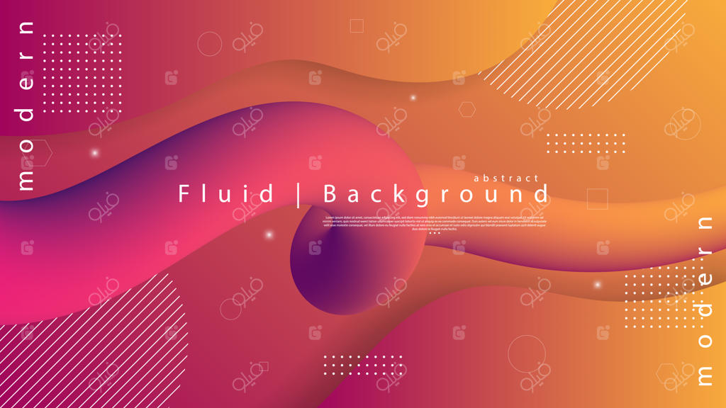 پس‌زمینه انتزاعی با طرح مایع روان و المان‌های برش کاغذ موج‌دار