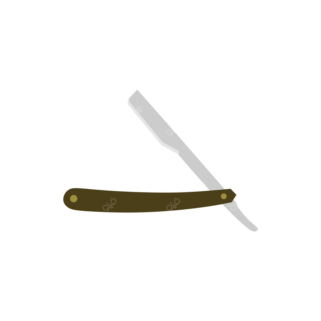 تصویرسازی وکتور تیغ سلمانی. آیکون تیغ سنتی. نماد اصلاح و سلمانی.