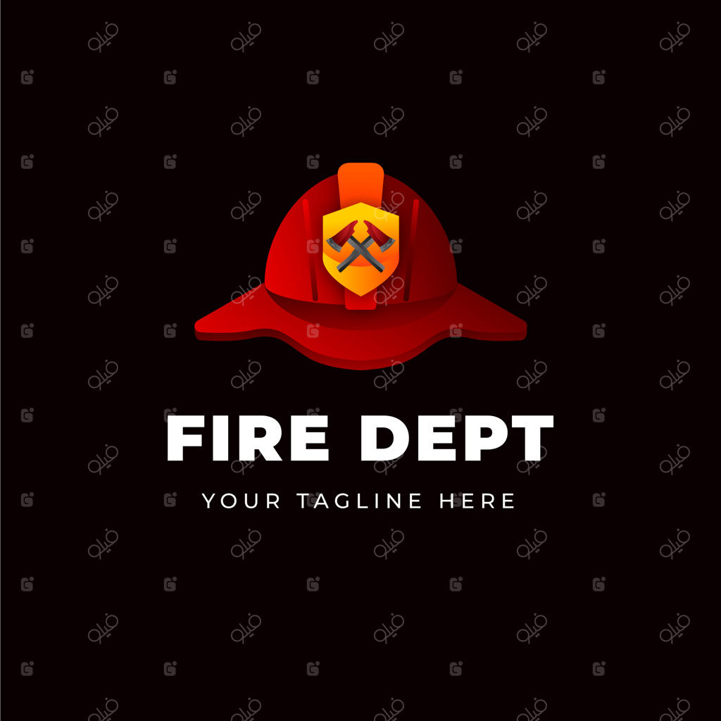 قالب لوگوی آتش‌نشانی با طرح گرادینت