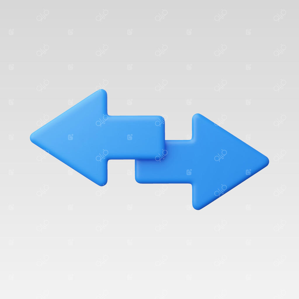 پیکان‌های شیک آبی نشانگر جهت و حرکت.