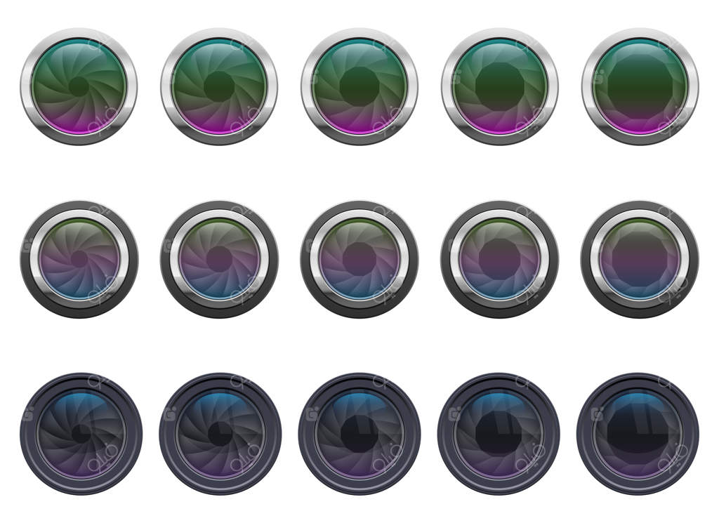 لنز دوربین، روی پس‌زمینه سفید